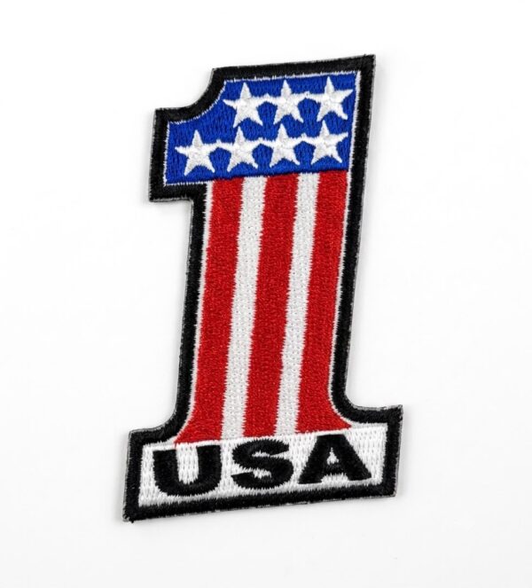 USA #1 Embroidered Iron-On Patch
