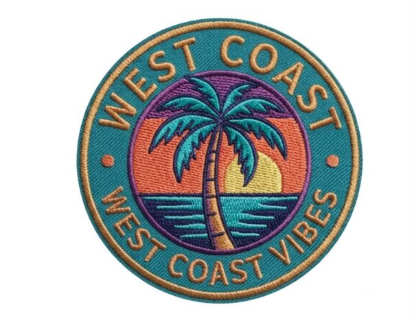 West Coast Vibes Embroidered Iron-On Patch
